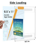 Acrylic Sign Holder 8.5x11 Wall Mount Clear Plastic Poster Frame With Double Sided Tape No Tools Required Easy Install