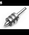 DEVMO MT2 live center with Morse taper shank and knurled rings, steel lathe tool