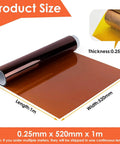 Polyimide PI Film Sheet For Electronics And Industrial Use, heavy-duty heat resistant insulation, 0.25mm x 520mm x 1m