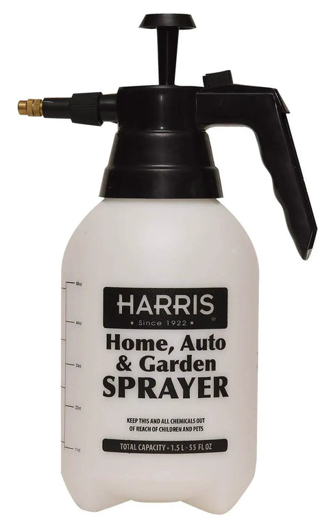 Continuous Hand Pump Sprayer 1.5L with adjustable nozzle and measurement markings, durable chemical resistant build for multiple uses.