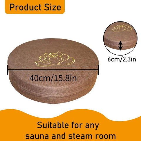 Circular Memory Foam Sauna Bench Cushion With High Resilience Support for Inside Shower Bench, 15.8in diameter, 2.36in thick, brown