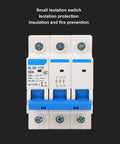 Three Pole Miniature Circuit Breaker 400V 80A Din Rail Mount for Home Office Protection Safe Electrical Isolation Plug and Play Easy Install HL30-125 Today, front view.