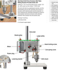 High-Performance Precision Benchtop Drill Press With Jt0 Chuck, 360-Degree Rotation And Variable Speed 400-4500Rpm viewed from the side, showcasing components.