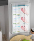 Clear Acrylic Glove Dispenser Wall Mount For Triple Glove Boxes in kitchen with clear design visible