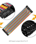 Multicolor 20cm Jumper Wires Set Female To Female Breadboard Ribbon Cables 40 Piece Assorted Kit 2.54mm Pitch Copper Clad Aluminum Flexible PVC