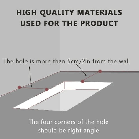 Electric Attic Stair Pull Down Ceiling Ladder Titanium Magnesium Alloy installation guidelines with correct hole dimensions and angles.