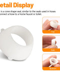 Twenty Piece Heavy Duty Plastic Santoprene Swivel Seals For Half Inch PEX Pipe Fittings And RV Water Lines To Plug Leaks Fast With Zero Drip Nonsense A Reliable Game Changer For Quick Swaps And Easy Installs - cone-shaped seal from different angles