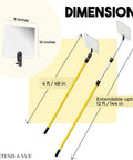 Telescoping Inspection Mirror Kit With 4 To 12 Ft Pole, Heavy Duty Yet Lightweight, 8 By 10 Inch Acrylic Mirror For Tight Spots