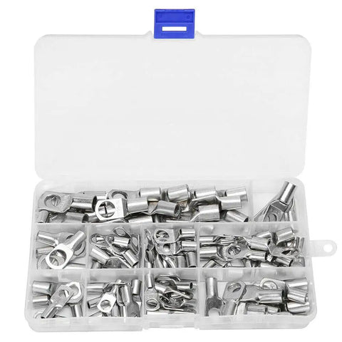 Check Out This Awesome 100Pc Ring Terminal Cable Shoe Kit With 35Mm2 Tinned Copper Wire Eye Connectors For Any Wild Wiring Project You Got Going On Today. 100pcs 35mm2 tinned copper ring terminals in a plastic organizer case