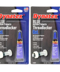 Two packs of Blue Gel Threadlocker Medium Strength Formula 0.20 Oz Bottles with packaging and fasteners visible