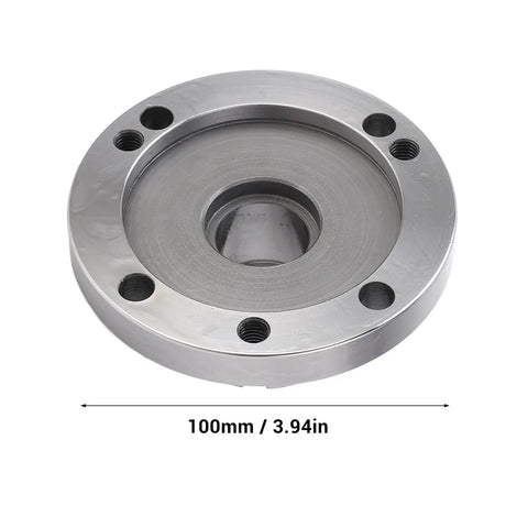 Heavy Duty Collet Fixture 3.94 Inch Dia For Carbon Steel Lathe Mill Router Quick SwapChuck Upgrade Part top view showing smooth steel finish.