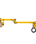 Heavy Duty Led Loading Dock Swing Arm Light 2 Pack with yellow body, 50 Watts, mounted on adjustable arm for warehouses.