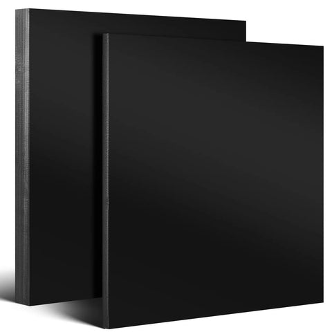 Two Black HDPE Sheets 12x12 Inches Thick One Inch And One Half Inch High Density Polyethylene Board For DIY Projects Machining And Home Use Built Tough Durable Plastic Sheets Bundle