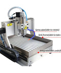 Beast 4 Axis CNC Router Engraving And Milling Machine With USB Port, 2200W Power, 6090 Table Size, four-axis system and sink device