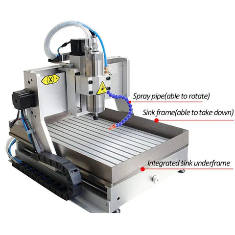 Beast 4 Axis CNC Router Engraving And Milling Machine With USB Port, 2200W Power, 6090 Table Size, four-axis system and sink device