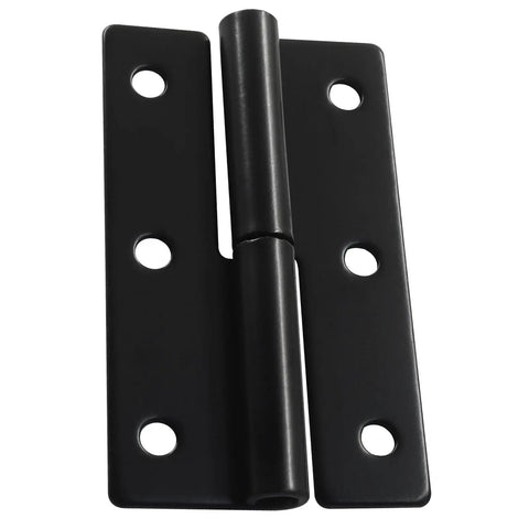 2 Pack 2.5 Inch Black Right Off Hinge Heavy Duty Iron Hinge For Indoor Outdoor Doors And Cabinets Built To Withstand Humidity Weather And Daily Wear Sleek Durable Finish For Long Lasting Use, black iron butt hinge close-up