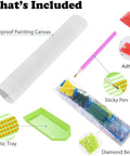 Diamond Painting Kit For Adults 5D Crystal Diamonds Art With Tools And Accessories, DIY Picture Craft, kit contents view