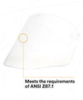 H8A Ratchet Headgear With WP96 Clear Faceshield Safety System For ANSI Z87 Protection, demonstrating transparent shield detail.