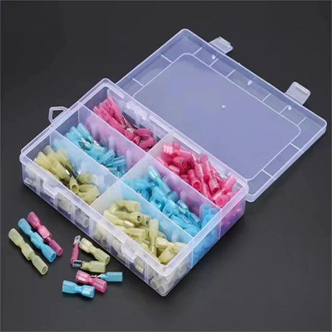 Top Notch Heat Shrink Spade Terminals Kit With Adhesive Lined Tubing For Secure Male Female Quick Disconnect Wire Connections, boxed