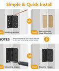 Installation steps for Heavy Duty Black Steel Door Hinges Six Pack Four Inch Exterior Swing Kit With Removable Pins.