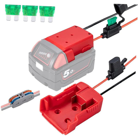 Lithium Battery Adapter Conversion Kit For Power Tools Easy DIY Install Power Connector with wires and fuse holders