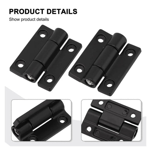 Ball Bearing Door Hinges Heavy Duty 2 Pack Adjustable Torque Damping Hinge With Free Stop Positioning Black Finish Front View