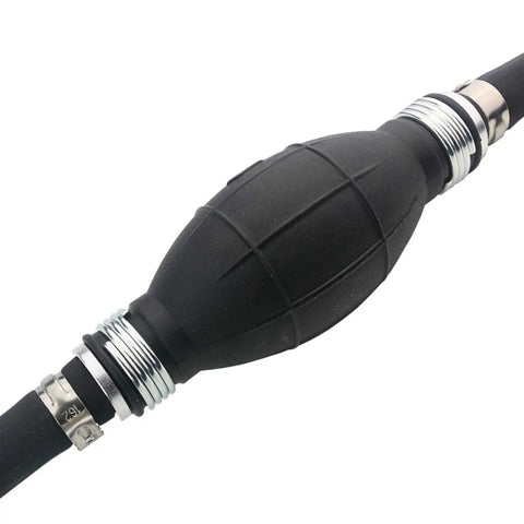 Close-up of Six Foot Universal Fuel Line Kit For Marine Outboard Boat Motor And RVs With Three Eighths Inch Hose Primer Bulb
