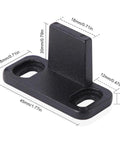 Barn Door Floor Guide Matte Black Metal Floor Mounted Bottom Guide Hardware Adjustable For Sliding Doors Two Pack Durable Carbon Steel With Powder Coated Finish Works With Grooved And Non Grooved Doors, side view with dimensions
