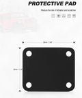 Badass Two Pack Four Hole AMPS Dashboard Mount With 20MM Ball And Complete Hardware Kit For GPS Tablets Fish Finders On Trucks RV And Jeep Ride Setup protective pad dimensions 38mm x 30mm in black.
