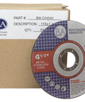 Front view: Benchmark Abrasives Type 1 cutting wheel, 4 1/2 in, aluminum oxide, 7/8 in arbor for metal & stainless steel