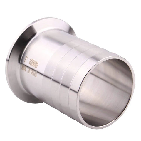 2 Inch Tri Clamp To 2 Inch Hose Barbed Adapter SUS304 Stainless Steel Sanitary Fitting Dual Barbed Ends Close-up View