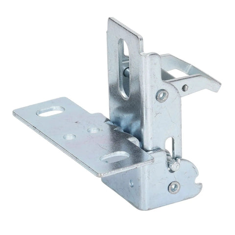 Heavy Duty Table Saw Flip Hinge With Rock Solid Electroplated Coating And Shop Grade Iron Core, close-up of durable hinge.