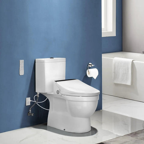 Straight Up Premium Electric Heated Bidet Toilet Seat For Round Toilets Featuring Turbo Wash And Quick Air Dry Plus Triple Warmth Settings
