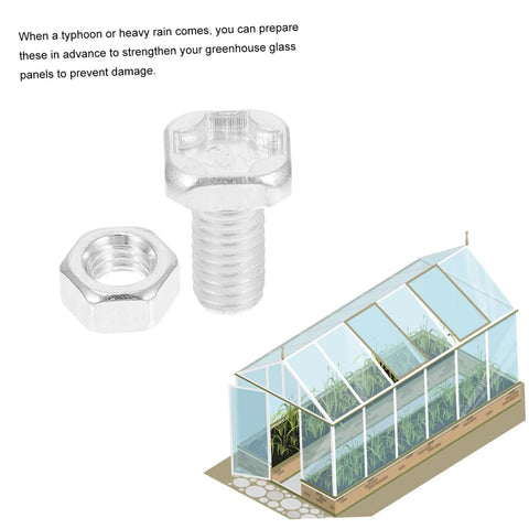 Greenhouse Repair Kit With Clamping Nuts And Square Head Bolts For Garden Shelving Brackets And Shelf Supports No Fuss Diy Friendly And Easy To Install Reusable And Durable Aluminum Hardware For Long Lasting Growth Setup