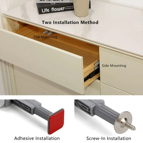 Double Magnetic Push Latch Kit 10 Pack For Cabinets Drawers Wardrobes And Doors Heavy Duty Touch Latch Hardware installation view