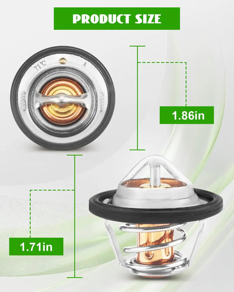 Thermostat With Gasket Replacement For Yanmar And Deere Tractors And Diesel Engines Fits 355D 430 455 GX355 X495 X595 650 670 750 755 850 950 1050 2210 4010 4100 4110 F735 F925 F932 F935 1420 1435 OE 12935049800 M805702 Ready To Roll, 1.86in