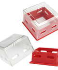 Emergency Stop Button Cover Box Type Transparent Guard Lockout For Pro Grade Machinery, clear PC with red base