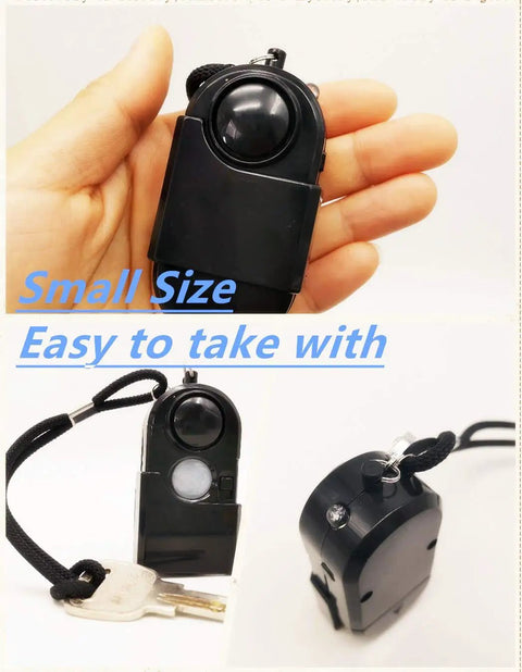 Portable Mini Motion Detector Alarm With 120dB Siren And SOS LED Light For Hotel Door Security For Women And Kids
