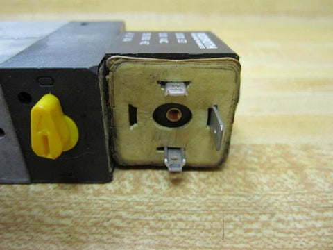 Close-up of Rexroth Bosch Group 0-1313 Solenoid Valve Quarter Inch NPT Thread 120 VAC 50 To 60 Hz 4.3 VA Coil terminal