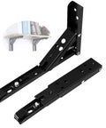 Heavy Duty 8 Inch 90 Degree Self Locking Flip Up Hinge For Drop Leaf Tables And Wall Shelves black steel hinges set.