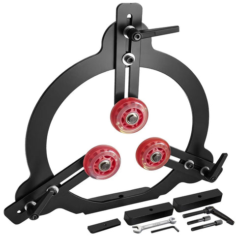 Rock Solid Woodturning Steady Rest For 12 14 And 16 Inch Swing Lathes With Quick Setup Riser Blocks and Secure Jaw Clamps.