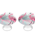 2 Pack Built Like A Tank Stainless Steel Round Cabinet Knobs And Drawer Pulls, 1.1 Inch Wide Handle Rust Resistant Hardware For Kitchen Cabinets Dresser Doors Closet Tough Metal Set circular handle with pink flamingo design.