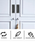 Stainless Steel Recessed Sliding Door Handles Set 2 Pack Rectangular Door Pulls 4.72 By 1.57 Inches on white doors