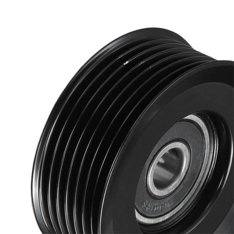 High Performance Drive Belt Tensioner Pulley For Nissan Frontier and Pathfinder Plus Infiniti Accessory Idler Wheel close-up view.
