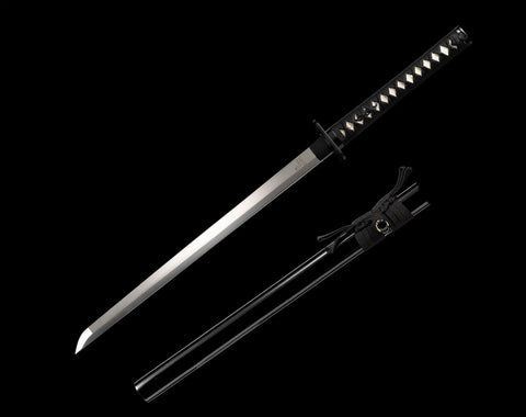 Handmade Full Tang Samurai Katana Black Ninjato Ninja Sword Replica Battle Ready Spring Steel Blade with sheath