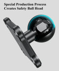 Heavy Duty One Inch Class B Hitch Ball Mount Base With Slick Tpu Tube And Built Like A Tank 6061 Amps Square Plate close-up showing safety ball head design.