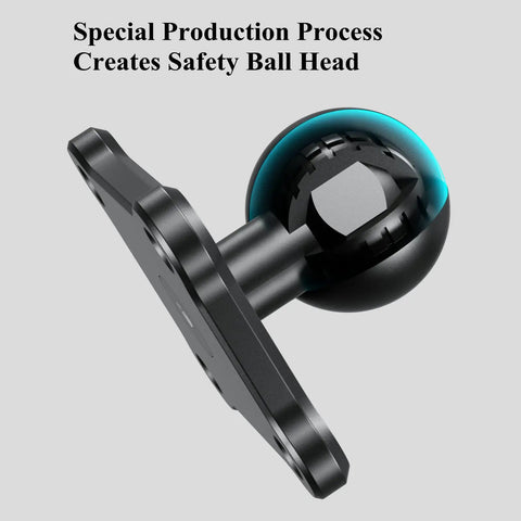 Heavy Duty One Inch Class B Hitch Ball Mount Base With Slick Tpu Tube And Built Like A Tank 6061 Amps Square Plate close-up showing safety ball head design.