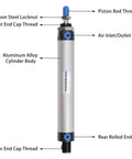 Heavy Duty Workhorse 25mm Bore 125mm Stroke Aluminum Pneumatic Air Cylinder With Y Connector Dual Action Single Rod Screwed Piston for industrial machinery