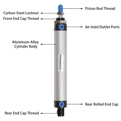 Heavy Duty Workhorse 25mm Bore 125mm Stroke Aluminum Pneumatic Air Cylinder With Y Connector Dual Action Single Rod Screwed Piston for industrial machinery