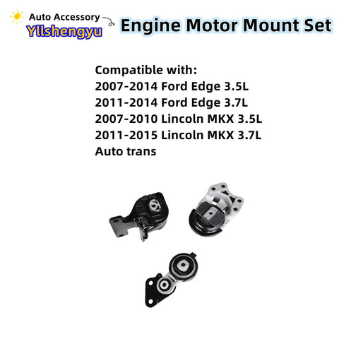 Heavy Duty Engine And Transmission Mount Kit For Ford Edge And Mkx Replacement 3 Piece Set for engine stability and smooth shifting.